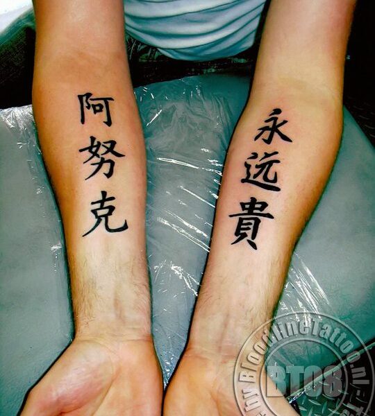 Chinese symbols by Bram@bloodlineTattoo.nl